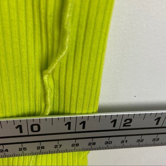 NEW Nordstrom BP Lime Neon Green Lettuce Edge Tank Top Size Small Ribbed Retro S - Picture 11 of 14